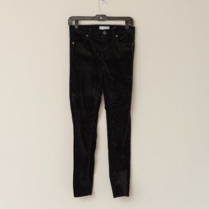 LOFT Crushed Velvet Black Pants Size 24